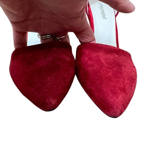 Jeffrey Campbell D'orsay High Heels Pumps Size 8 Red Suede Event Valentines Day - Picture 4 of 11